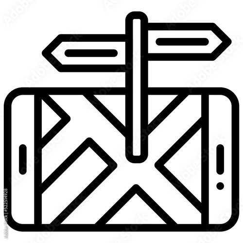 Map on smartphone icon, location map and navigation vector