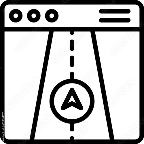 Road map application icon, location map and navigation vector