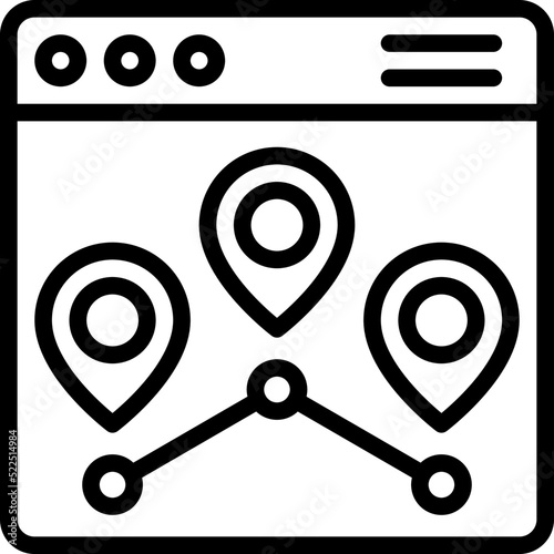 Map pins icon, location map and navigation vector