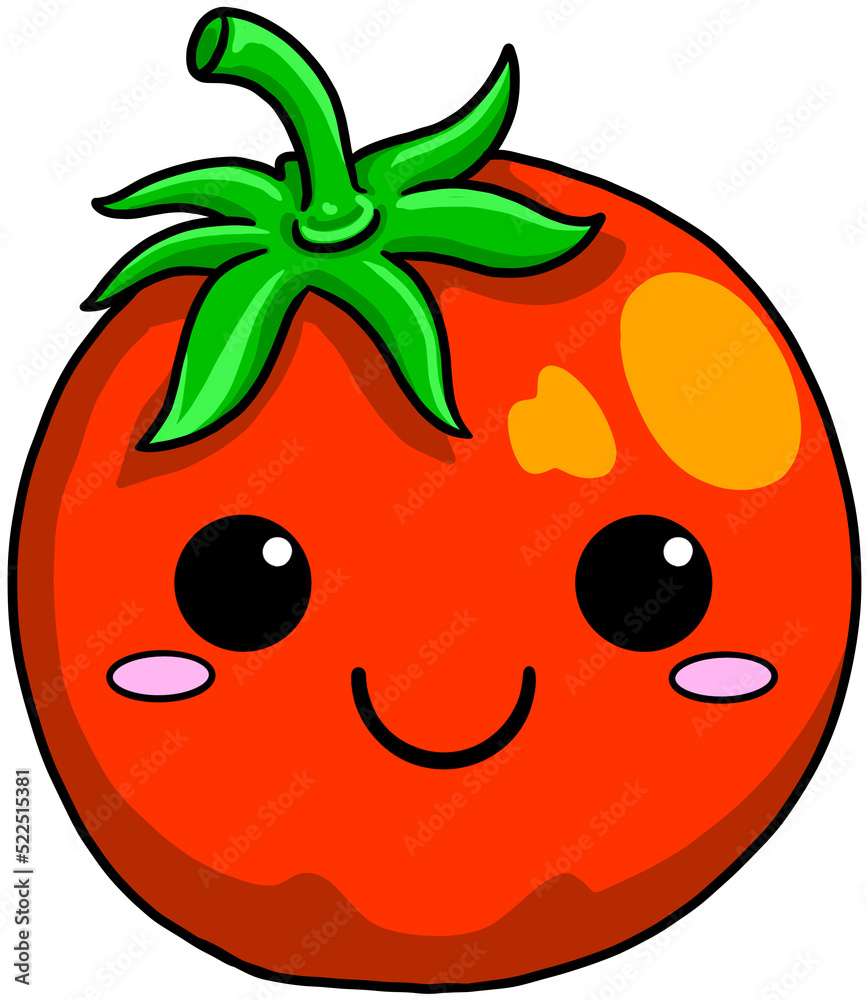 colorful cute cartoon vegetable tomato