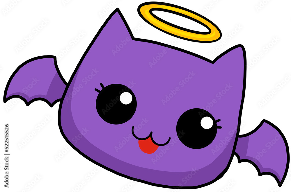 cute cartoon cat halloween character bat cute cartoon cat halloween character bat
