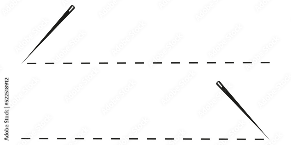 Needle icon. Needle stitch marks. The illustration is isolated on white background. Stock Vector Needle icon. Needle stitch marks. The illustration is isolated on white background. Stock Vector