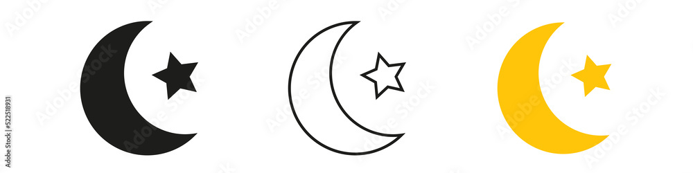 Moon with stars icons. Vector illustration eps10 Moon with stars icons. Vector illustration eps10
