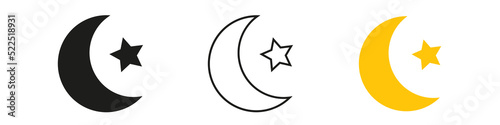 Moon with stars icons. Vector illustration eps10