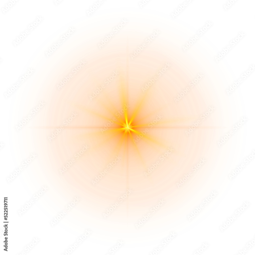 Lens flare star gold light special effect background