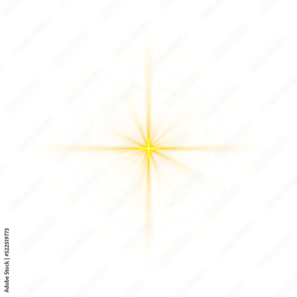 Lens flare star gold light special effect background