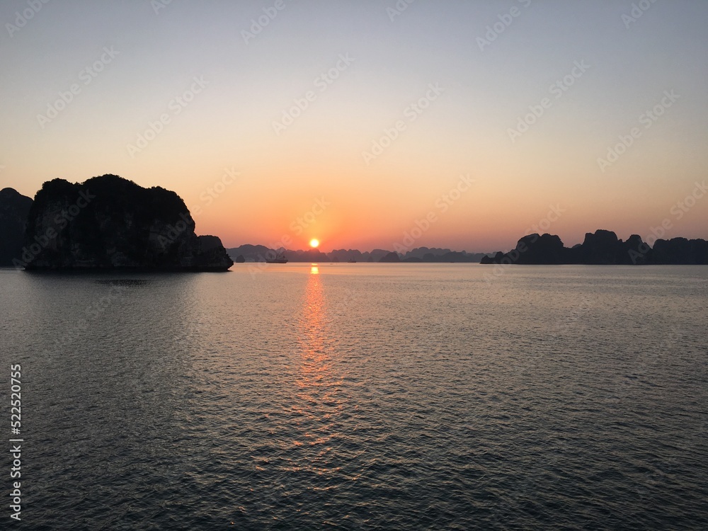 sunset over the sea in Asia