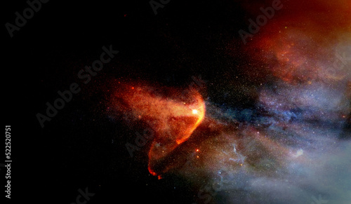 Space and glowing nebula background. Elements of this image furnished by NASA.