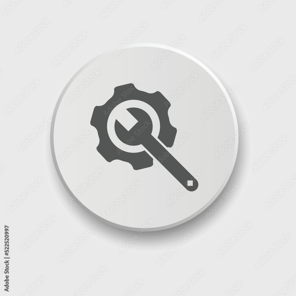 Gear and Wrench icon Vector illustration. Settings icon Flat style. Repair service icon with button
Gear and Wrench icon Vector illustration. Settings icon Flat style. Repair service icon with button
