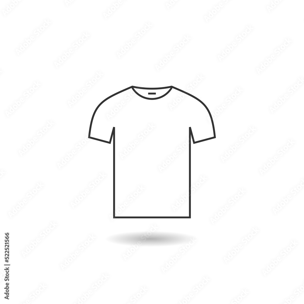 T shirt icon with shadow T shirt icon with shadow