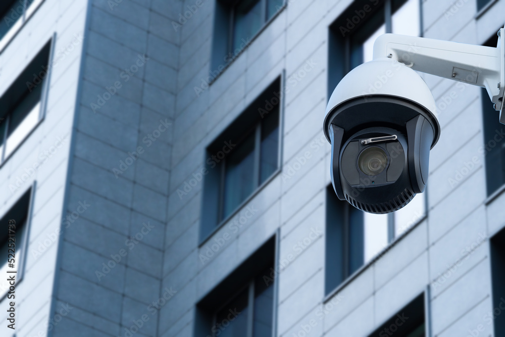 CCTV with Blurring Building construction background. CCTV with Blurring Building construction background.