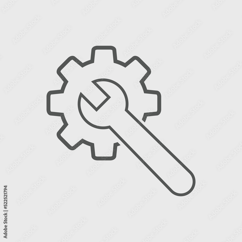 Gear and Wrench icon Vector illustration. Settings icon Flat style. Repair service icon
Gear and Wrench icon Vector illustration. Settings icon Flat style. Repair service icon