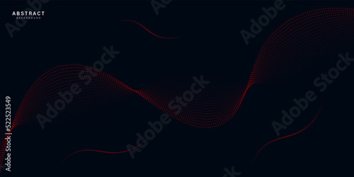 Red futuristic flowing particle on black background, red particle  abstract background use for business, corporate, institution, poster, template, party, festive, seminar, vector, illustration