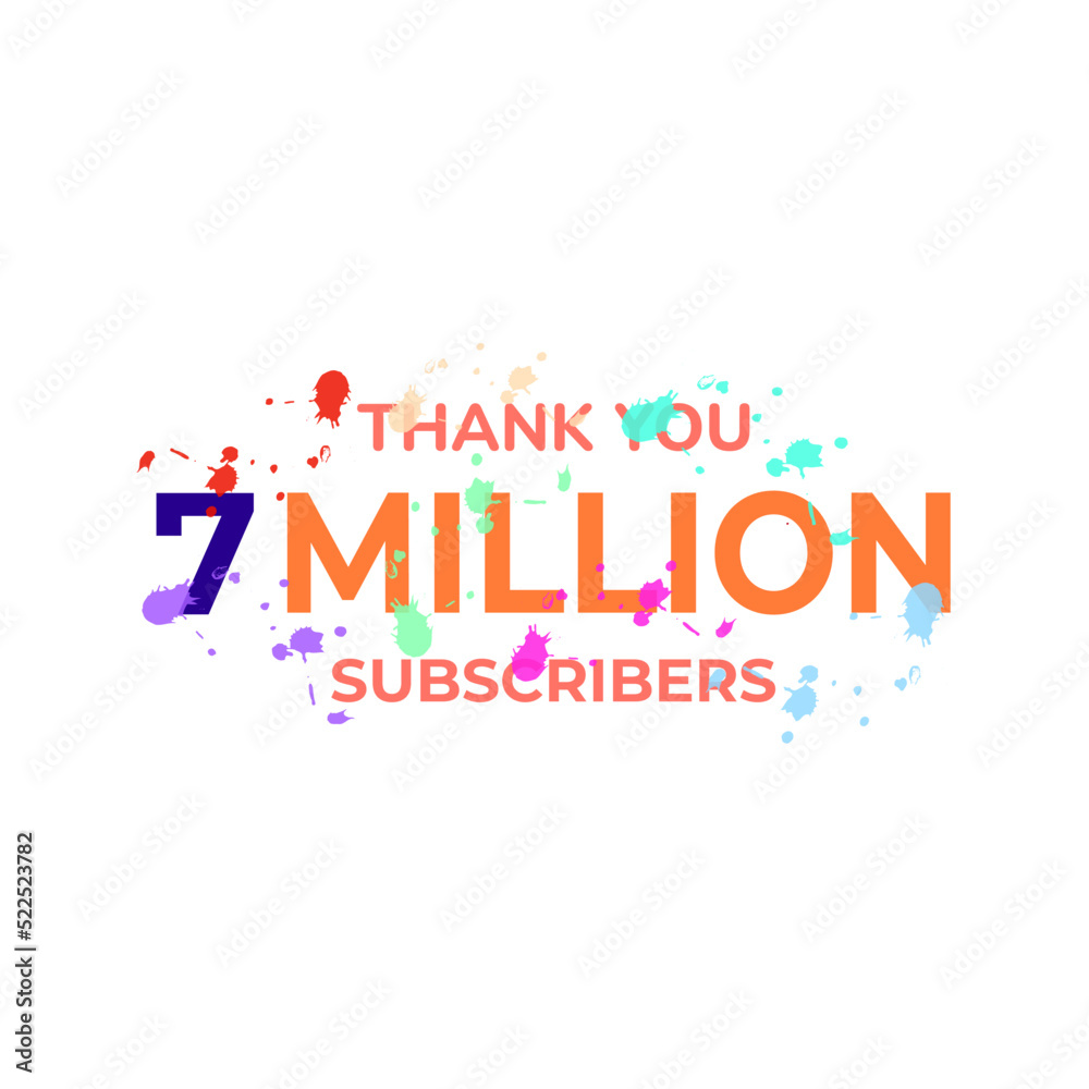 THANK YOU 7M FOLLOWERS CELEBRATION TEMPLATE DESIGN  VECTOR GOOD FOR SOCIAL MEDIA, CARD , POSTER