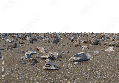 Rocks and sandy soils on a transparent background © jomphon
