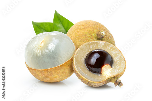 close up of longan fruit on white background photo