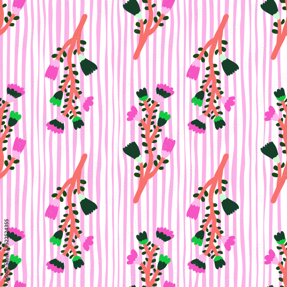 Hand drawn flower seamless pattern. Naive art. Cute floral wallpaper. Abstract plants endless backdrop. Hand drawn flower seamless pattern. Naive art. Cute floral wallpaper. Abstract plants endless backdrop.