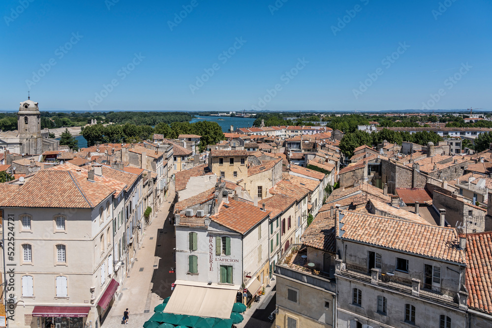 View of the old town in Arles of France