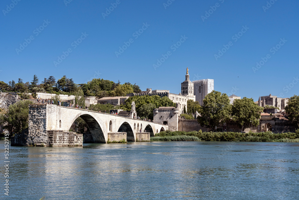 Famous half Bridge Saint Benezet in Avignon, France