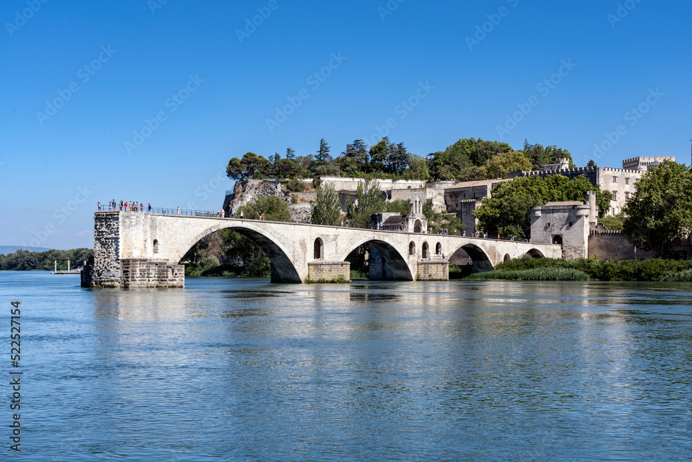 Famous half Bridge Saint Benezet in Avignon, France