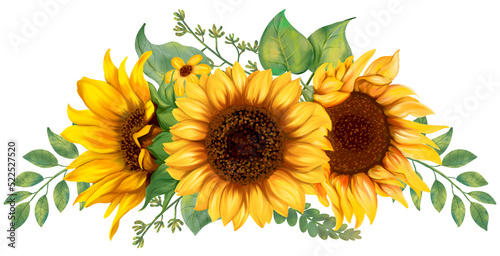 Sunflower bouquet art painting