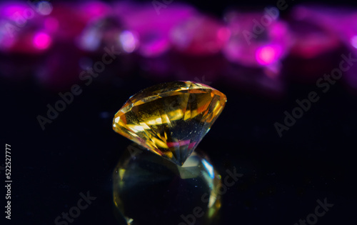 Yellow sapphire with luster for jewelry making.