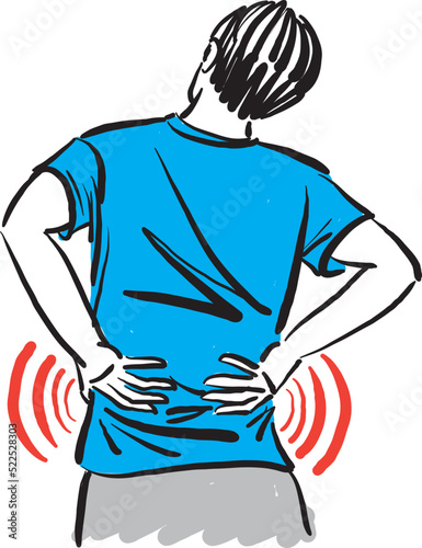 man with back pain health care condition concept vector illustration