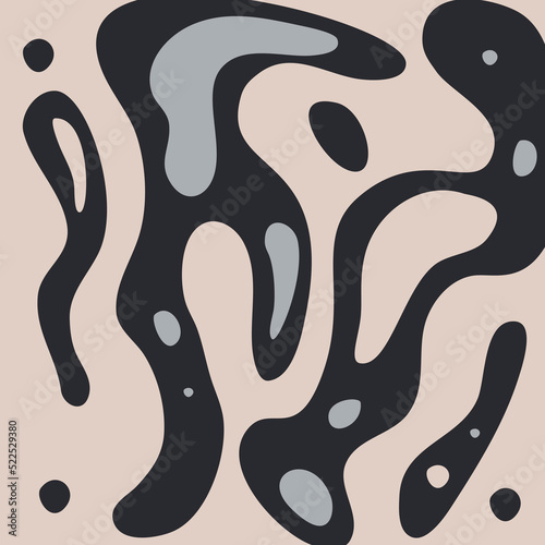 abstract modern background, flowing black rounded shapes, hand-drawn
