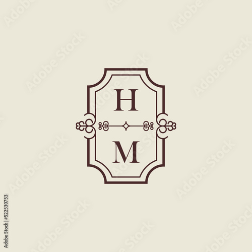 HM vintage initial monogram logo which is good for digital branding or print