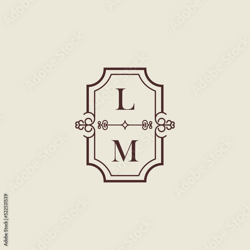 LM vintage initial monogram logo which is good for digital branding or print