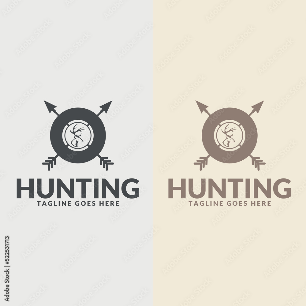 Hunter Logo Design Vector. Outdoor camp logo. Design elements for hunting.