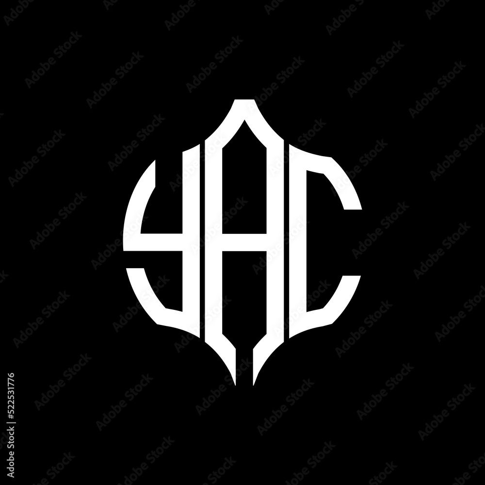 Vecteur Stock YAC letter logo. YAC best black background vector image