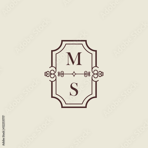 MS vintage initial monogram logo which is good for digital branding or print