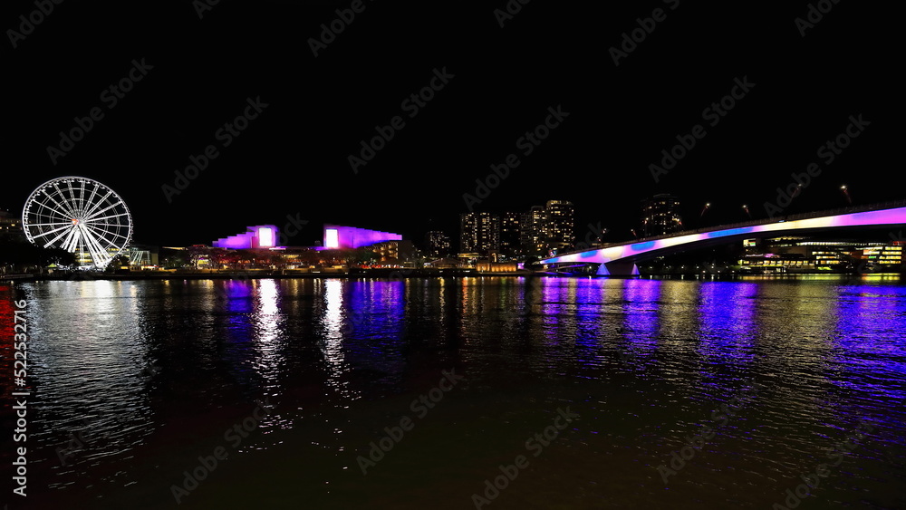 South Bank Parklands-Ferris Wheel-Victoria Bridge-night view from the north. Brisbane-Australia-135