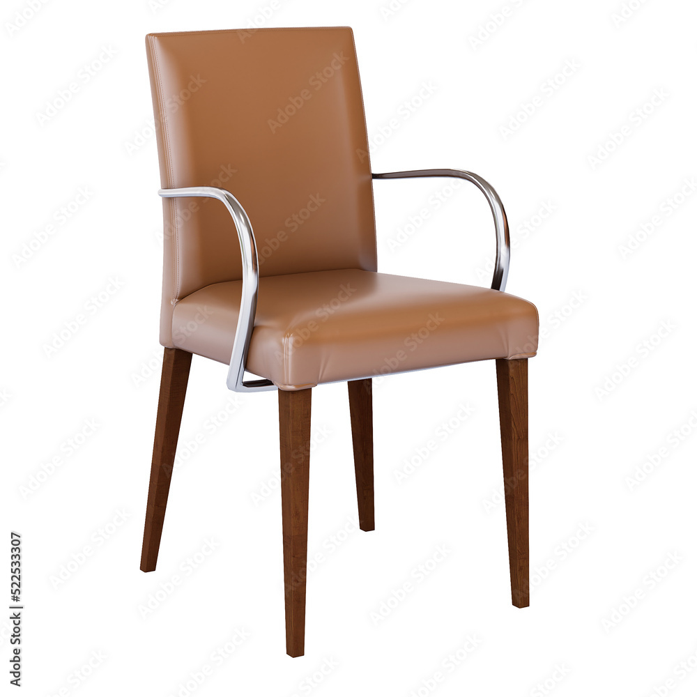 3d Furniture modern leather single chair isolated on a white background, Decoration Design for Dining 3d Furniture modern leather single chair isolated on a white background, Decoration Design for Dining