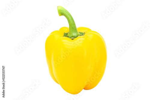 Yellow bell pepper or Sweet pepper or Capcicum isolated on white background with clipping path