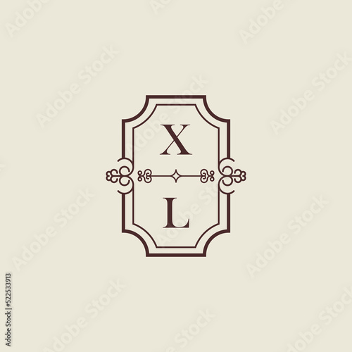 XL vintage initial monogram logo which is good for digital branding or print