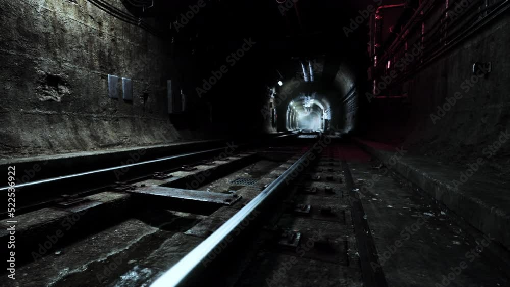Deep metro tunnel under construction