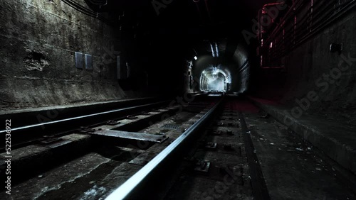 Deep metro tunnel under construction
