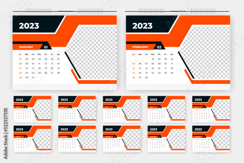 Modern professional 2023 desk calendar design, 2023  abstract desk calendar design template