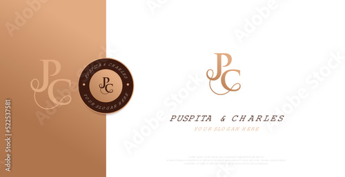 Initial PC Logo Design Vector