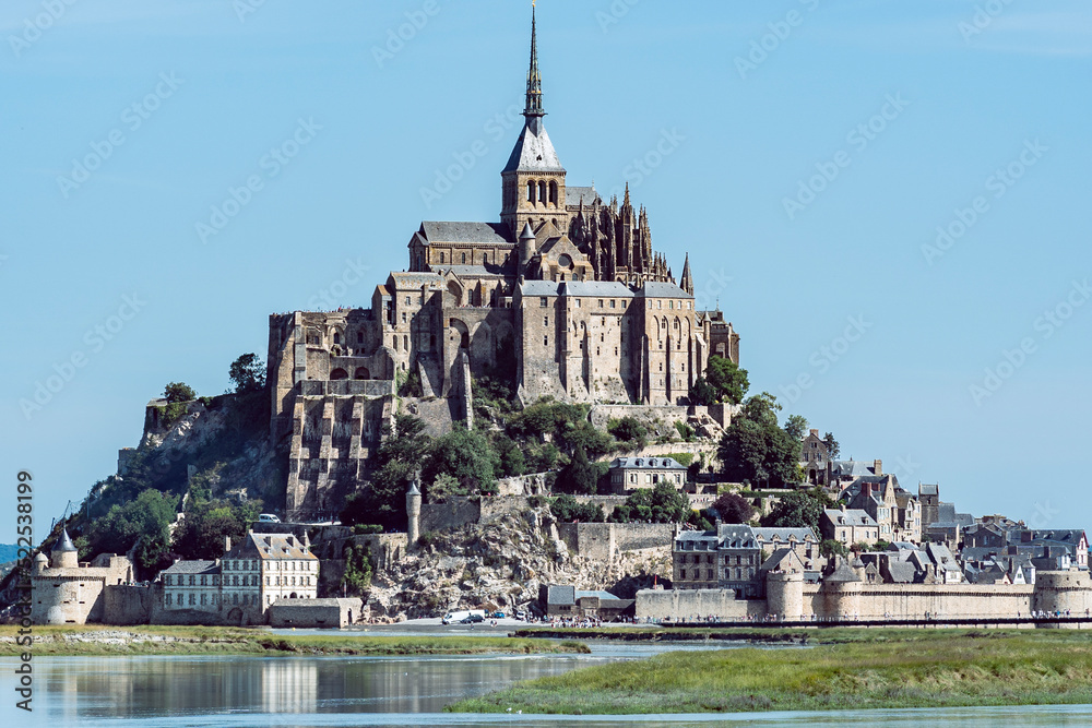Obraz premium Mont Saint Michel, miracle fortress in France for thousand years.