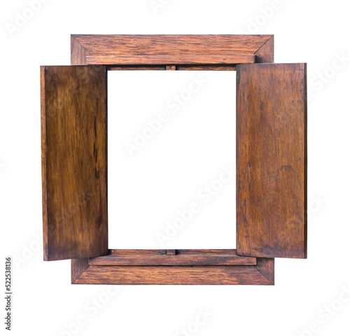 old solid wooden frame or old solid wooden window