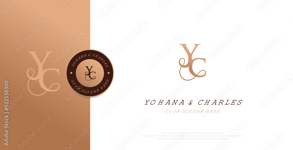 Initial YC Logo Design Vector