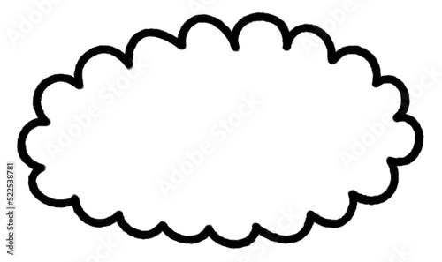 Cloud frame text box Speech Bubble doodle line art.