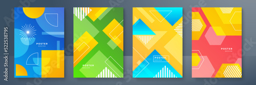Minimal modern cover design. Dynamic colorful gradients. Future geometric patterns. poster template vector design.