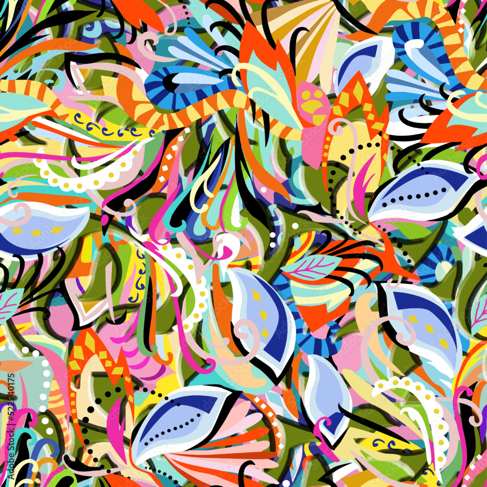 Fototapeta premium a dimensional pattern suitable for textiles consisting of abstract geoemetric objects