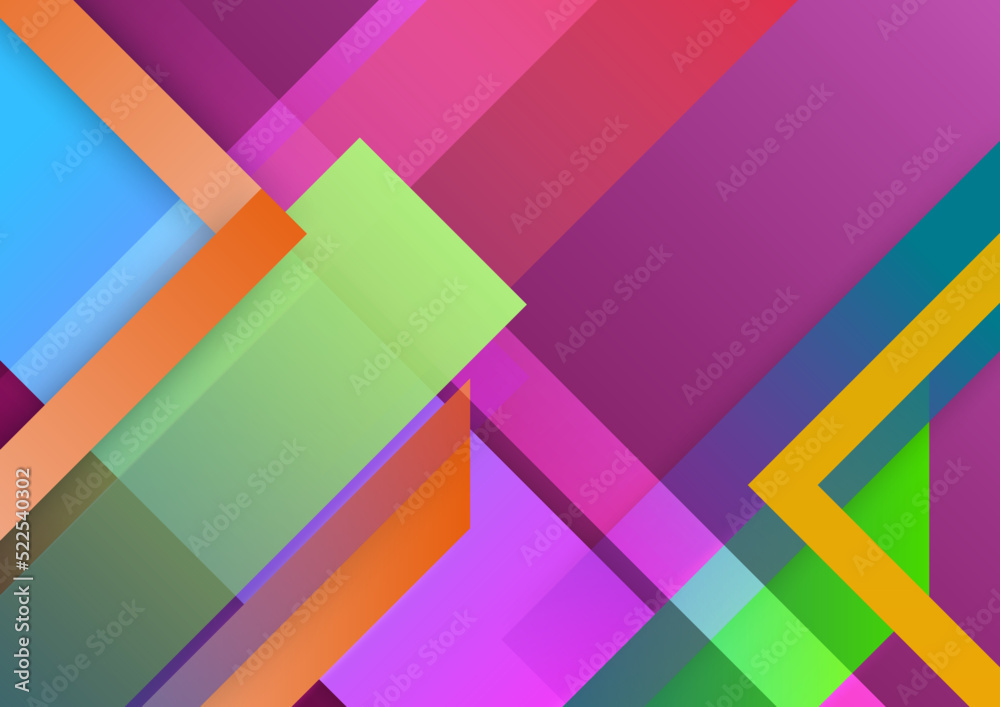 Technology background design with colorful geometric shapes. Abstract geometric vector background