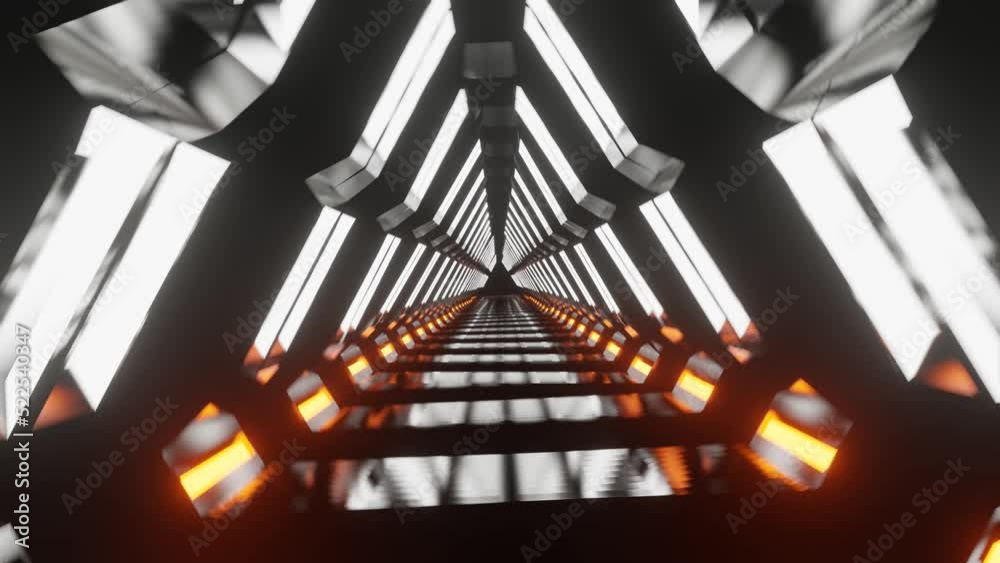 vj loop triangle tunnel with light
