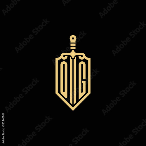 OG vintage initial sword and shield logo which is good for digital branding or print